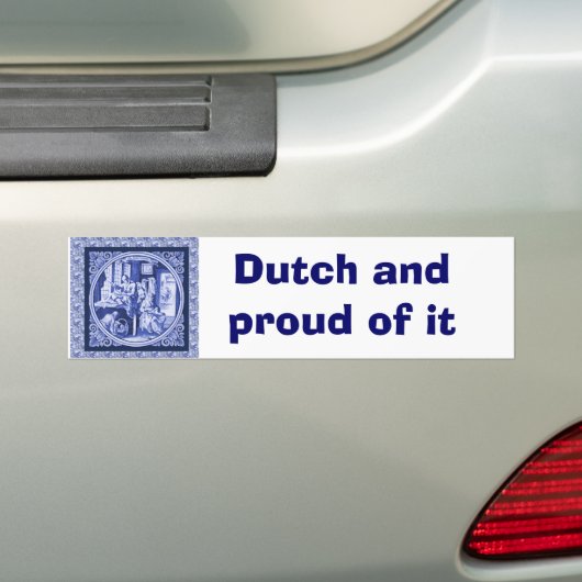 Nederlands blauw ontwerp voor een tegel Bumpersticker (Op auto)