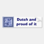  Nederlands blauw ontwerp voor een tegel Bumpersticker (Voorkant)