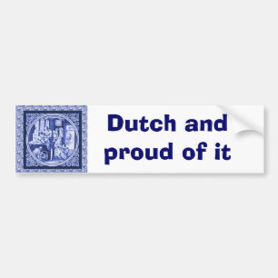 Nederlands blauw ontwerp voor een tegel Bumpersticker