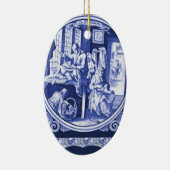  Nederlands blauw ontwerp voor een tegel Keramisch Ornament (Rechts)