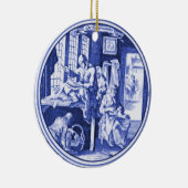 Nederlands blauw ontwerp voor een tegel Keramisch Ornament (Rechts)