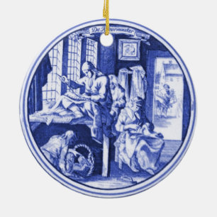 Nederlands blauw ontwerp voor een tegel Keramisch Ornament