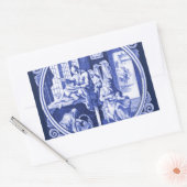  Nederlands blauw ontwerp voor tegel Rechthoekige Sticker (Envelop)