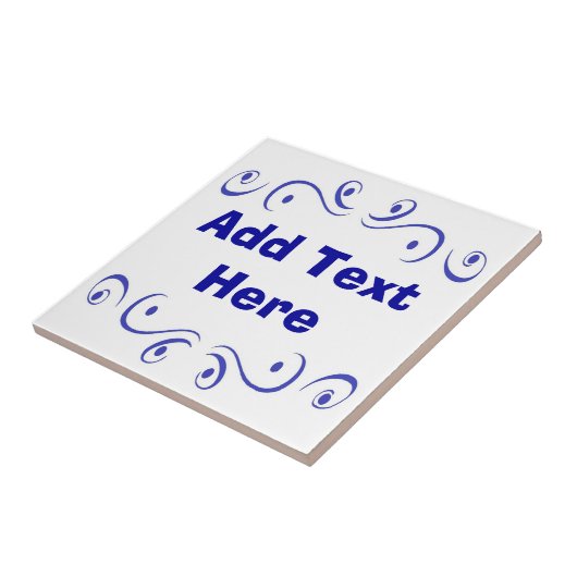 Nederlands Blauw Tekst toevoegen Keramisch Tegeltje (Zijkant)