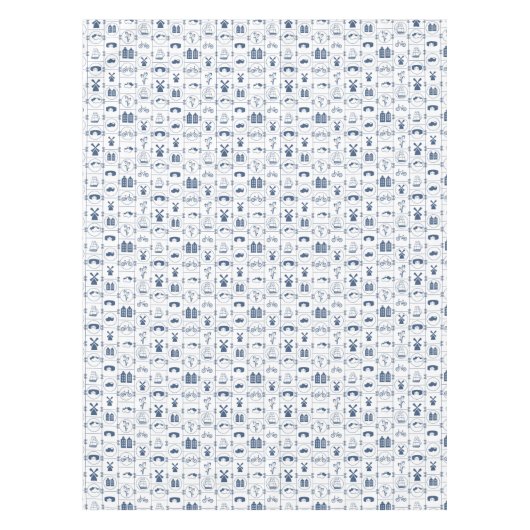 Nederlands blauw vormgevingsontwerp tafelkleed (Voorkant)