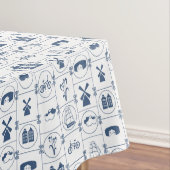 Nederlands blauw vormgevingsontwerp tafelkleed (Voorbeeld)