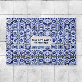   Nederlands Blauw & Wit Tegels welkom Deurmat