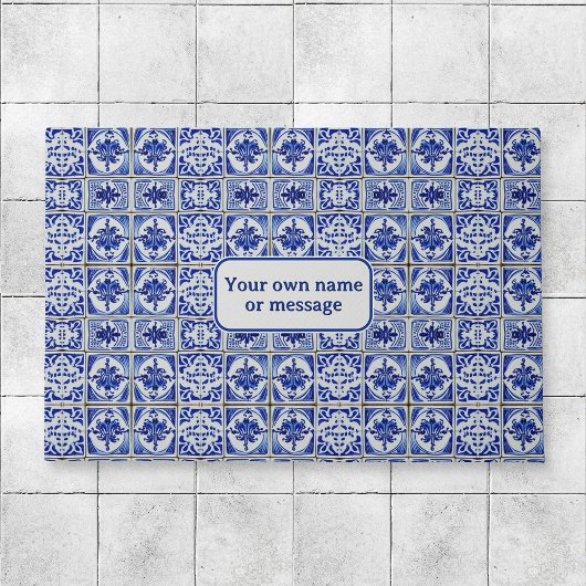 Nederlands Blauw & Wit Tegels welkom Deurmat