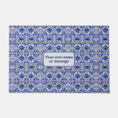 Nederlands Blauw & Wit Tegels welkom Deurmat (Voorkant)