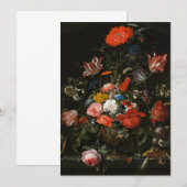 Nederlands bloemen in vet en stille kunst bedankkaart (Voorkant / Achterkant)