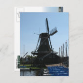 Nederlands Briefkaart met windmolen Silhouette (Voorkant / Achterkant)