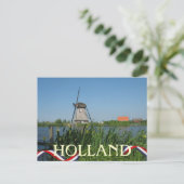 Nederlands Briefkaart met witte bloemen (Staand voorkant)