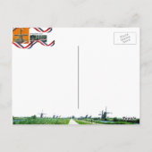 Nederlands Briefkaart met witte bloemen (Achterkant)
