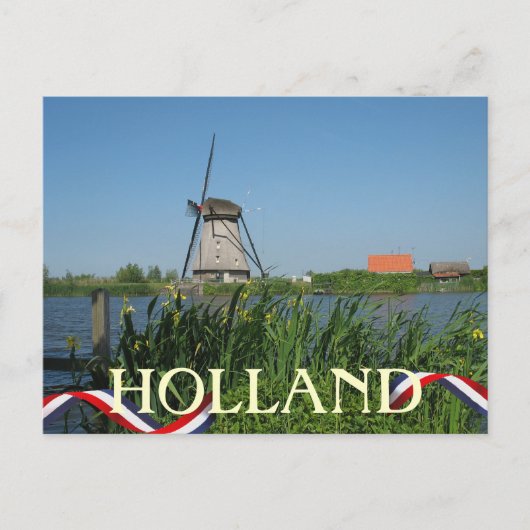 Nederlands Briefkaart met witte bloemen (Voorkant)
