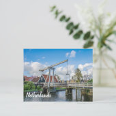 Nederlands briefkaart van houten brug (Staand voorkant)