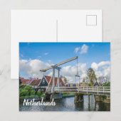 Nederlands briefkaart van houten brug (Voorkant / Achterkant)