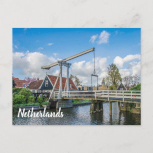 Nederlands briefkaart van houten brug