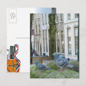 Nederlands Briefkaart van Kanaalhuizen en duiven (Voorkant / Achterkant)