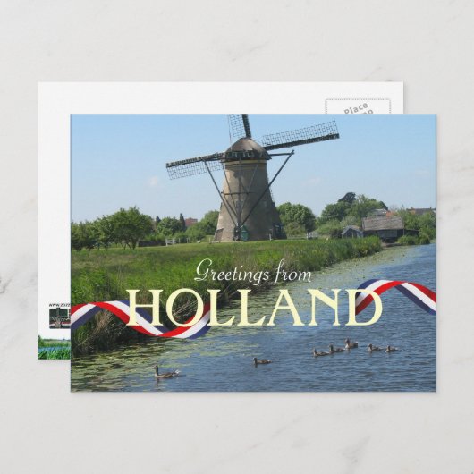 Nederlands Briefkaart voor windmolens (Voorkant / Achterkant)