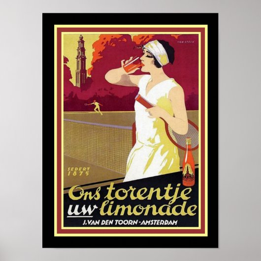 Nederlands Deco limonade ad Poster 12 x 16 (Voorkant)