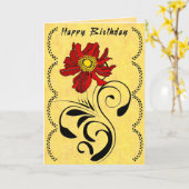 Nederlands Deco (verjaardagskaart) Kaart (Gele Bloem)