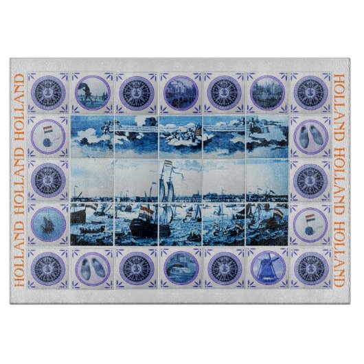 Nederlands Delft Blue/Delftware Tiles Holland Snijplank (Voorkant)