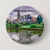 Nederlands dorp Marken Ronde Button 7,6 Cm (Voorkant)
