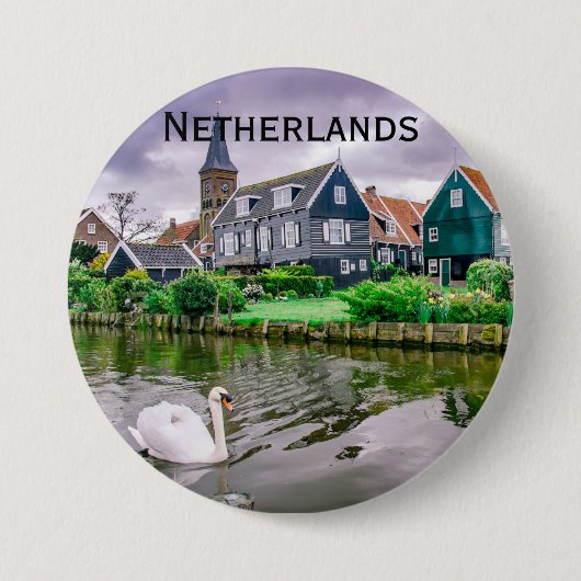 Nederlands dorp Marken Ronde Button 7,6 Cm (Voorkant)