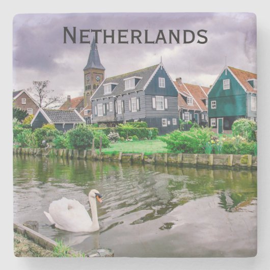 Nederlands dorp Marken Stenen Onderzetter (Voorkant)