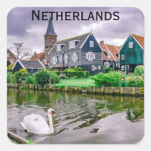 Nederlands dorp Marken Vierkante Sticker