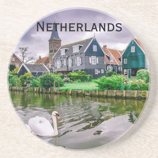 Nederlands dorp Marken Zandsteen Onderzetter (Voorkant)