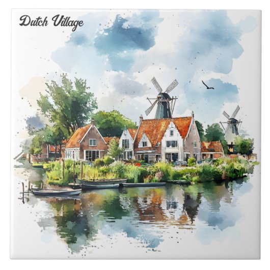 nederlands dorp tegeltje (Voorkant)