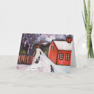 NEDERLANDS DORP WINTERSCENE FEESTDAGEN KAART