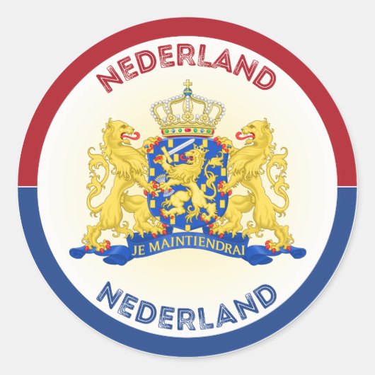Nederlands Erfgoed Embleem Ronde Sticker (Voorkant)