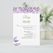 Nederlands - Español Amethyst Glitter Brillo de am RSVP Kaartje (Staand voorkant)