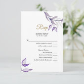 Nederlands - Español Paarse Bladzijde Follaje Púrp RSVP Kaartje (Staand voorkant)