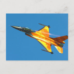 Nederlands F-16 Vliegtuig tegen valk Jet Briefkaart
