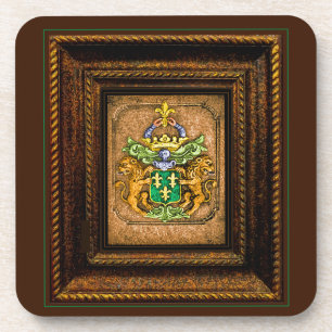 Nederlands familiewapen van Westervelt ingelijst Bier Onderzetter