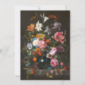 Nederlands Floral still Life Black Diamond Weddens Kaart (Achterkant)
