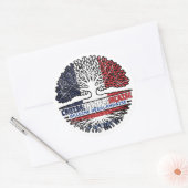 Nederlands-Franse boomrootenvlag Ronde Sticker (Envelop)