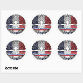 Nederlands-Franse boomrootenvlag Ronde Sticker (Vel)