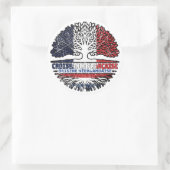Nederlands-Franse boomrootenvlag Ronde Sticker (Tas)