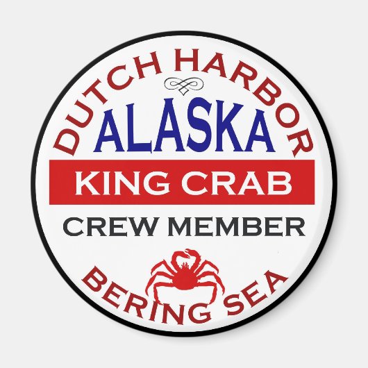 Nederlands Harbour Alaskan King Crab Crew Lid Magneet (Voorkant)