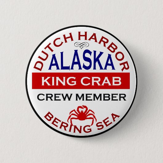 Nederlands Harbour Alaskan King Crab Crew Lid Ronde Button 5,7 Cm (Voorkant)