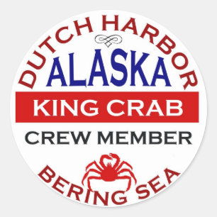 Nederlands Harbour Alaskan King Crab Crew Lid Ronde Sticker