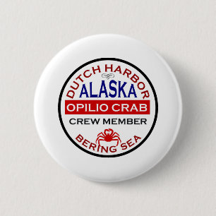 Nederlands Harbour Opilio Crab Crew Lid Ronde Button 5,7 Cm