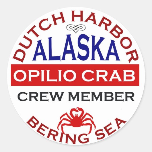 Nederlands Harbour Opilio Crab Crew Lid Ronde Sticker (Voorkant)