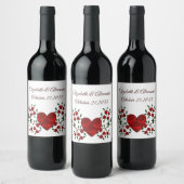 Nederlands hart wijn etiket (Flessen)