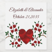 Nederlands hart wijn etiket (Enkel label)