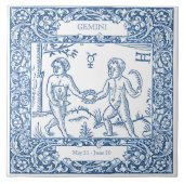 Nederlands herkenningsteken Delft Blue Gemini Tegeltje (Voorkant)